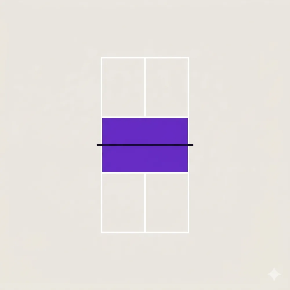 Top-down pickleball court diagram