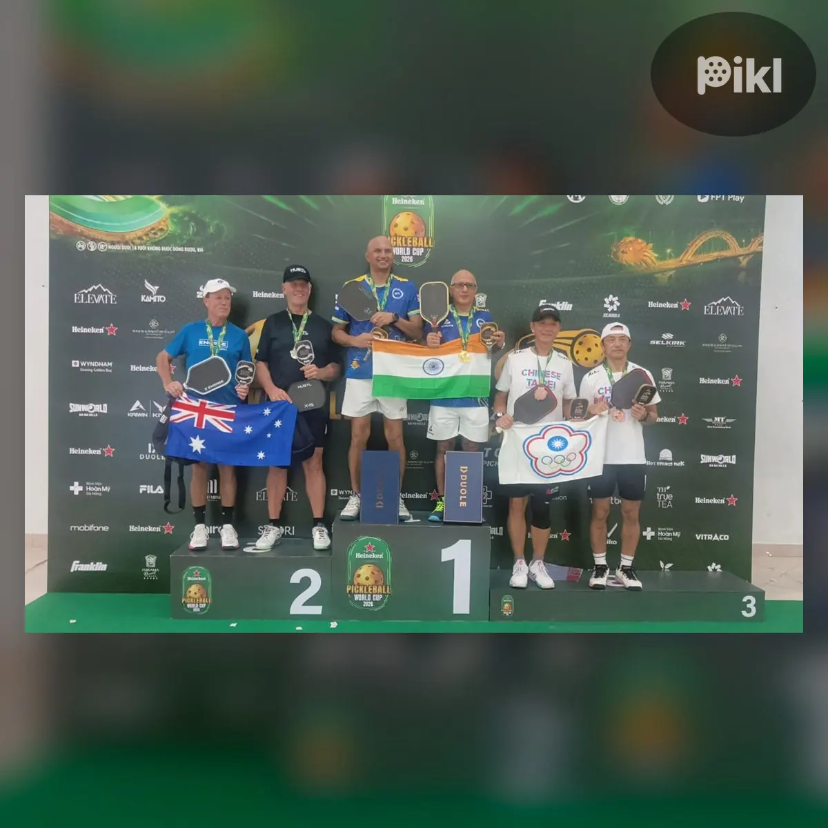 Medal ceremony — Amateur · Men's Doubles · 60+ · ≥ 4.5