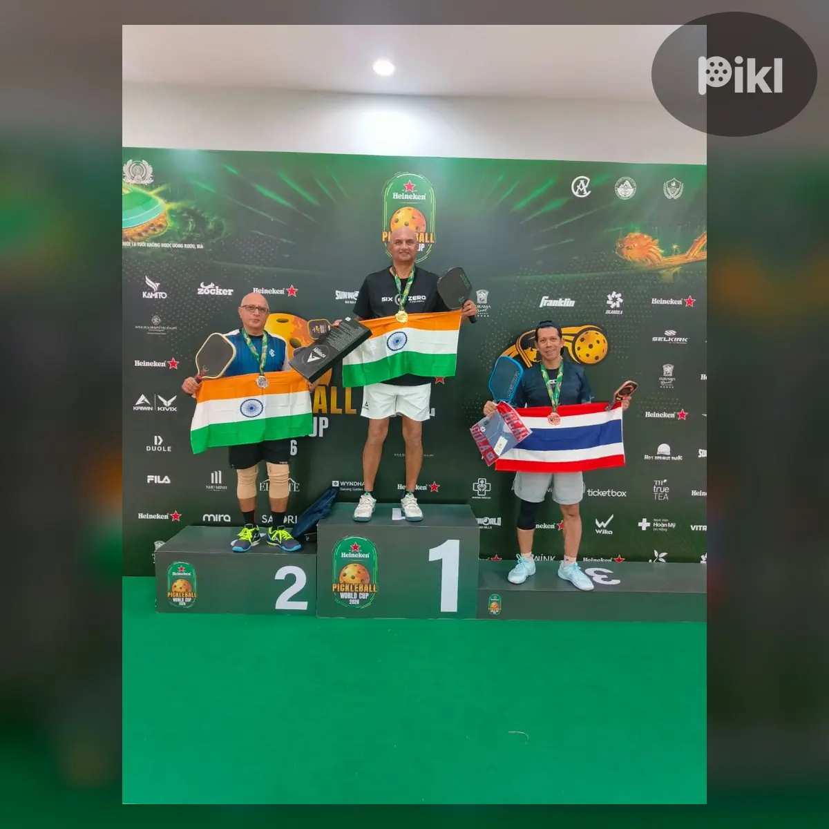 Medal ceremony — Amateur · Men's Singles · 60+ · ≥ 4.0